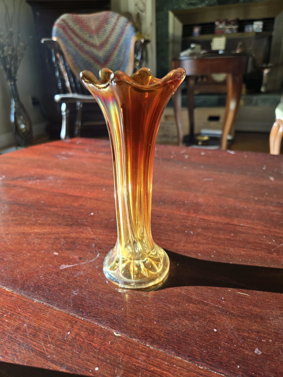 Vintage Marigold Carnival Glass Mornig Glory