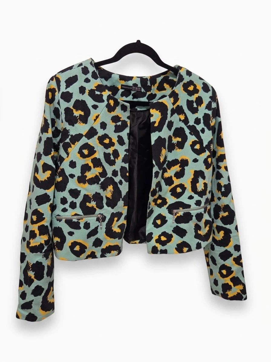 Leopard Print Cropped Jacket