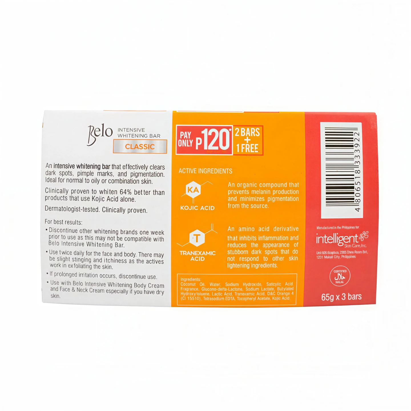 BELO Essentials Intensive Whitening Bar 65g 3x - photo 2
