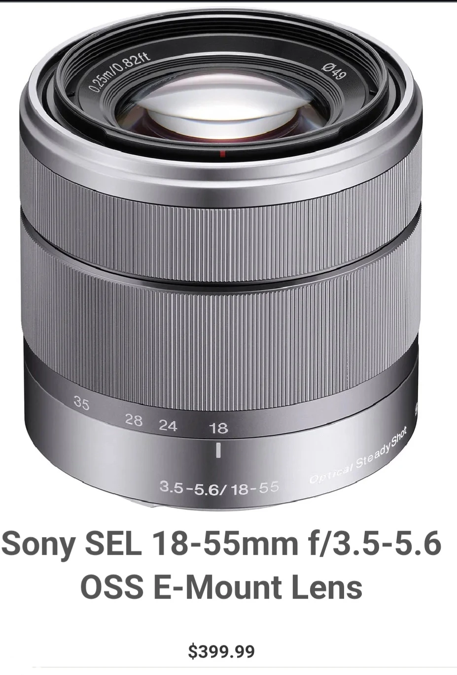 Sony SEL 18-55mm f/3.5-5.6 OSS Lens