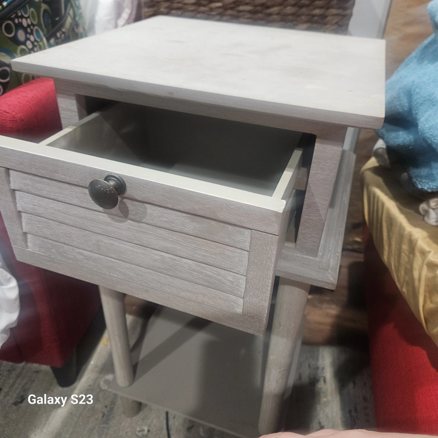 Gray Wooden Nightstand