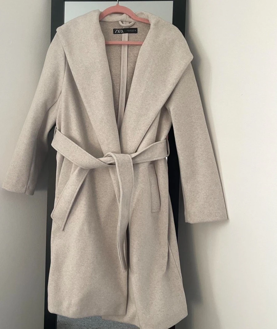 Zara hooded belted coat