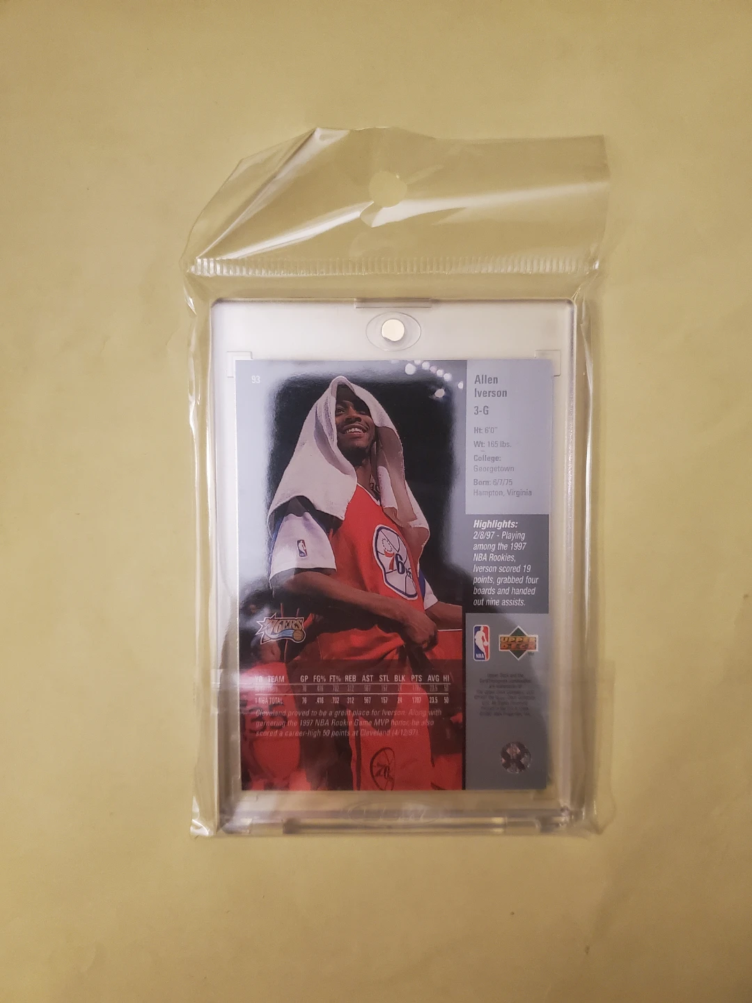 Allen Iverson A.I. ROTY NBA Card - photo 2