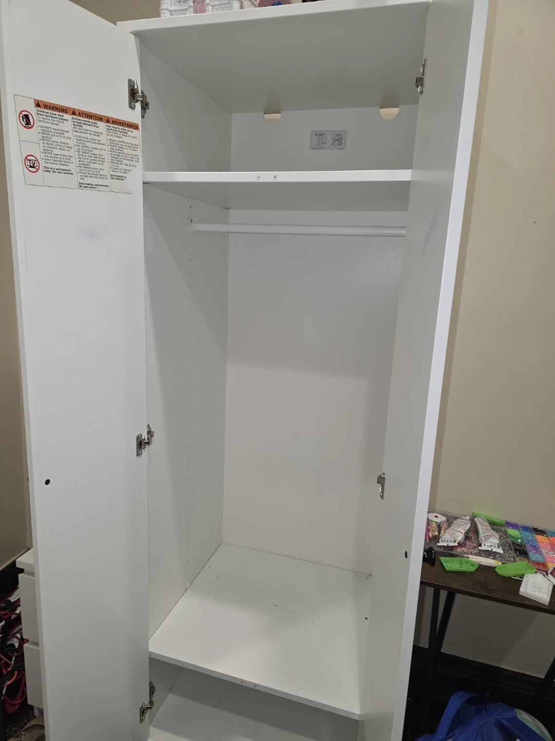 Ikea White Single Door Wardrobe - photo 2