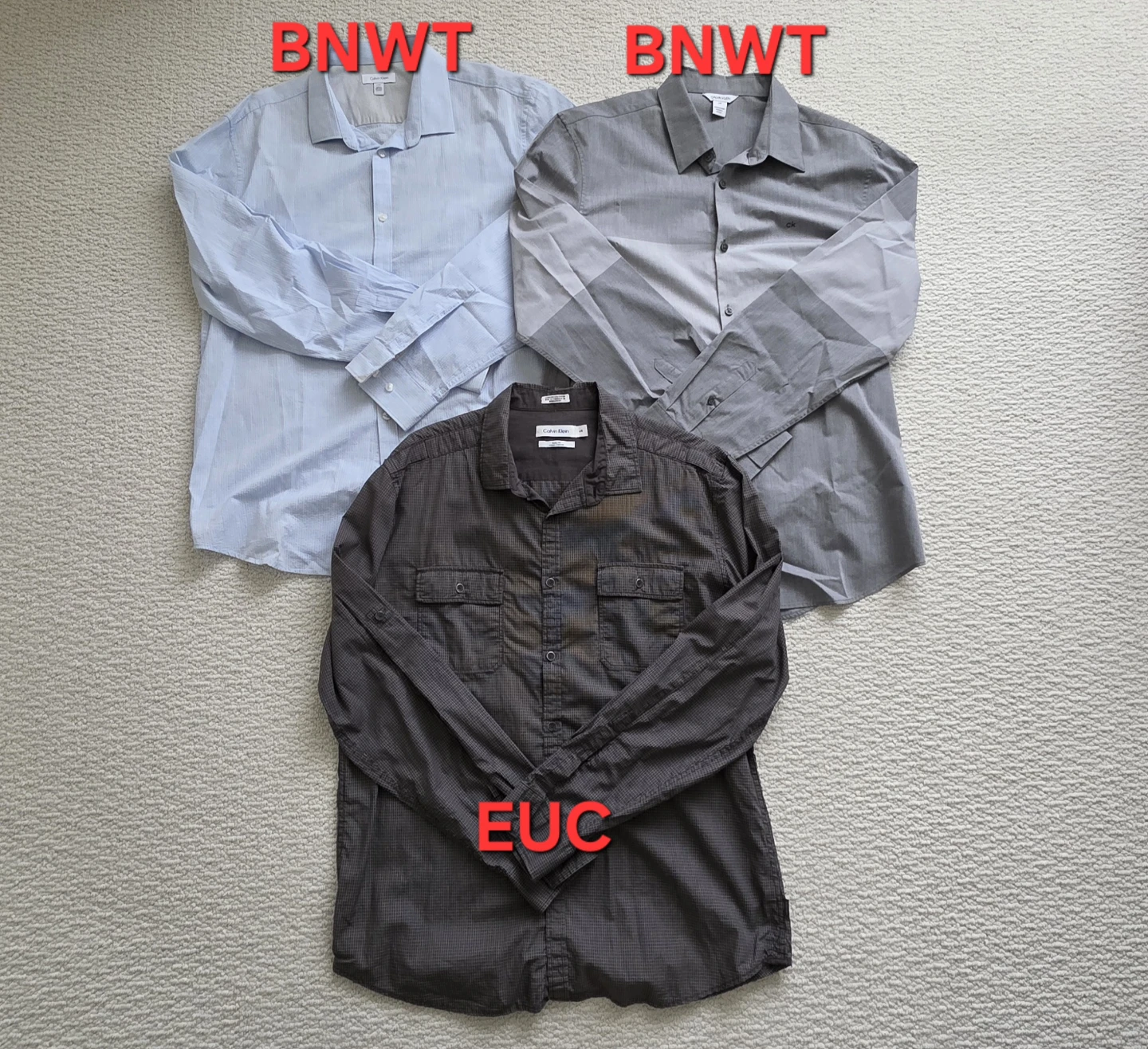 Calvin Klein Long Sleeve Shirt (Size Large)