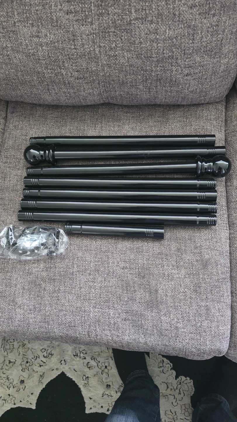 Black adjustable curtain rod