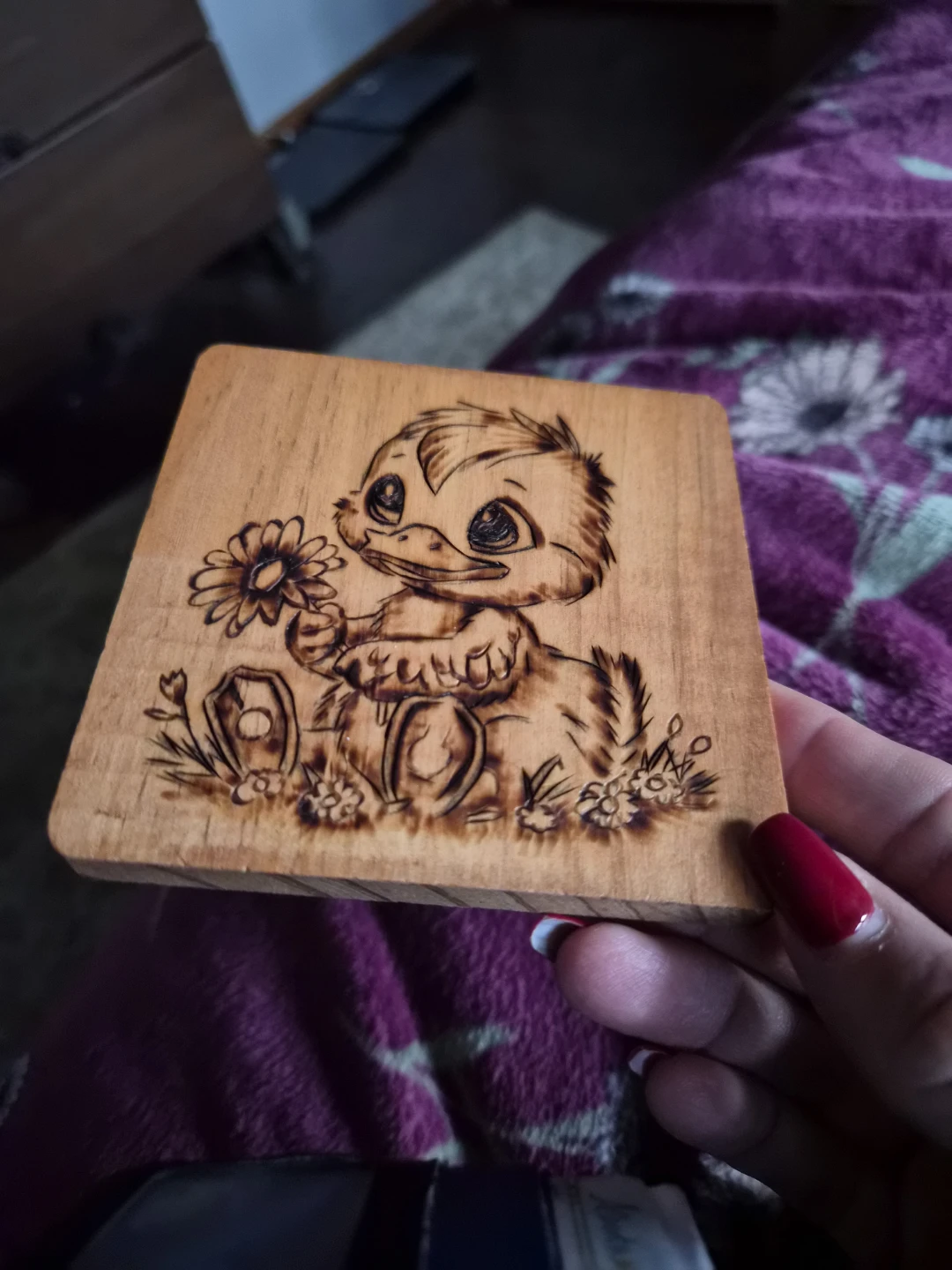 Handcrafted wood-Hand burned animal coasters - photo 3