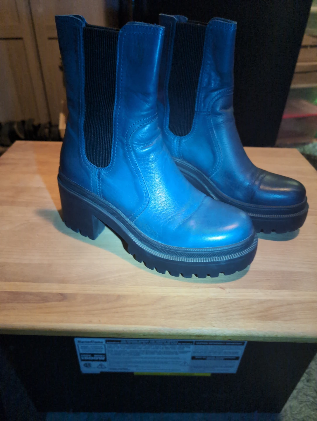 Leather Inuovo Blue Chelsea Boots Size 38 - photo 2