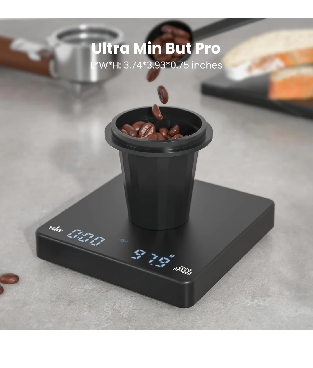 Coffee Scale Kitchen Scale, with Timer, 2kg/0.1g - photo 2