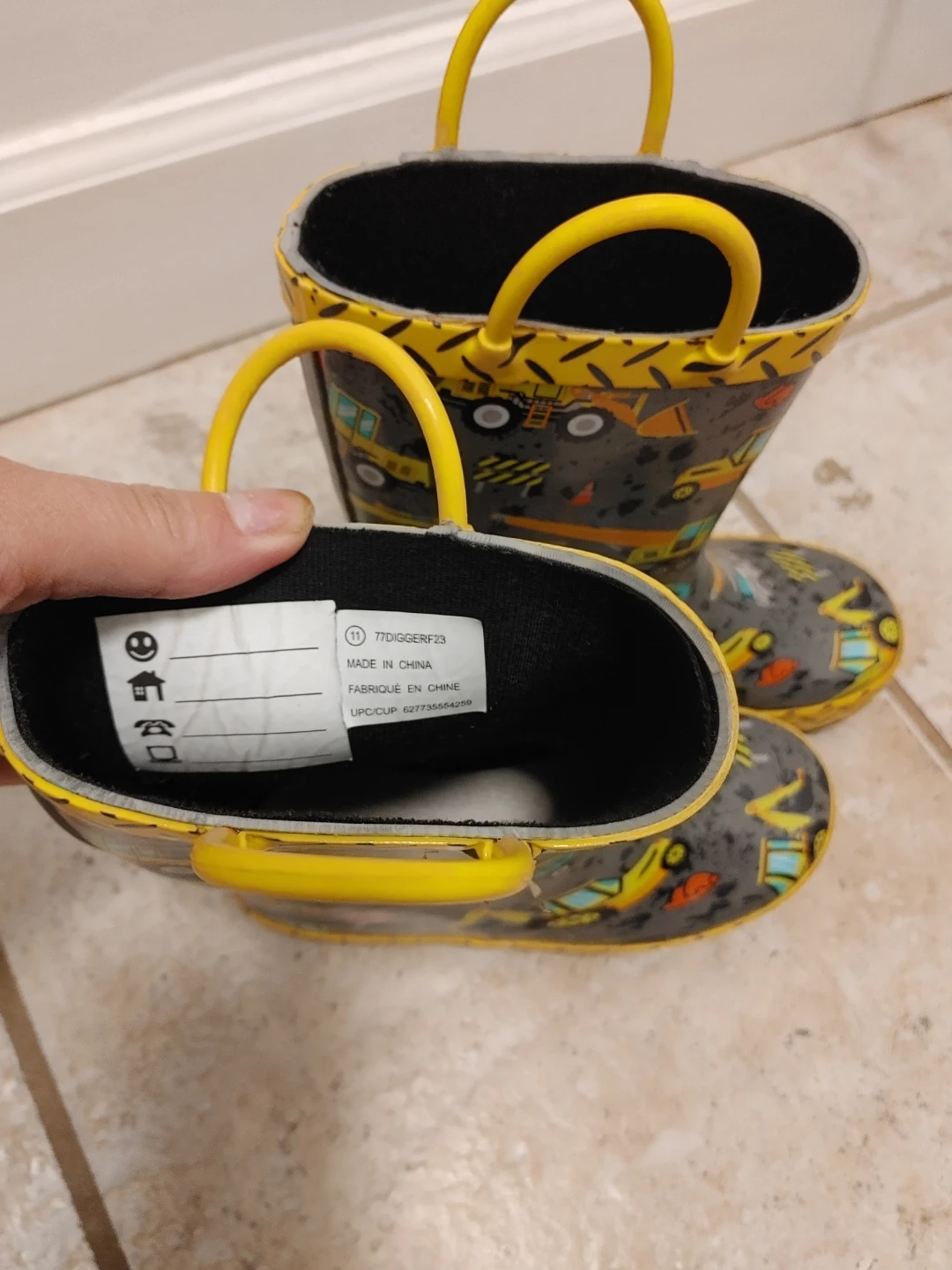 George Kids Construction Rain Boots Size 11 - photo 3