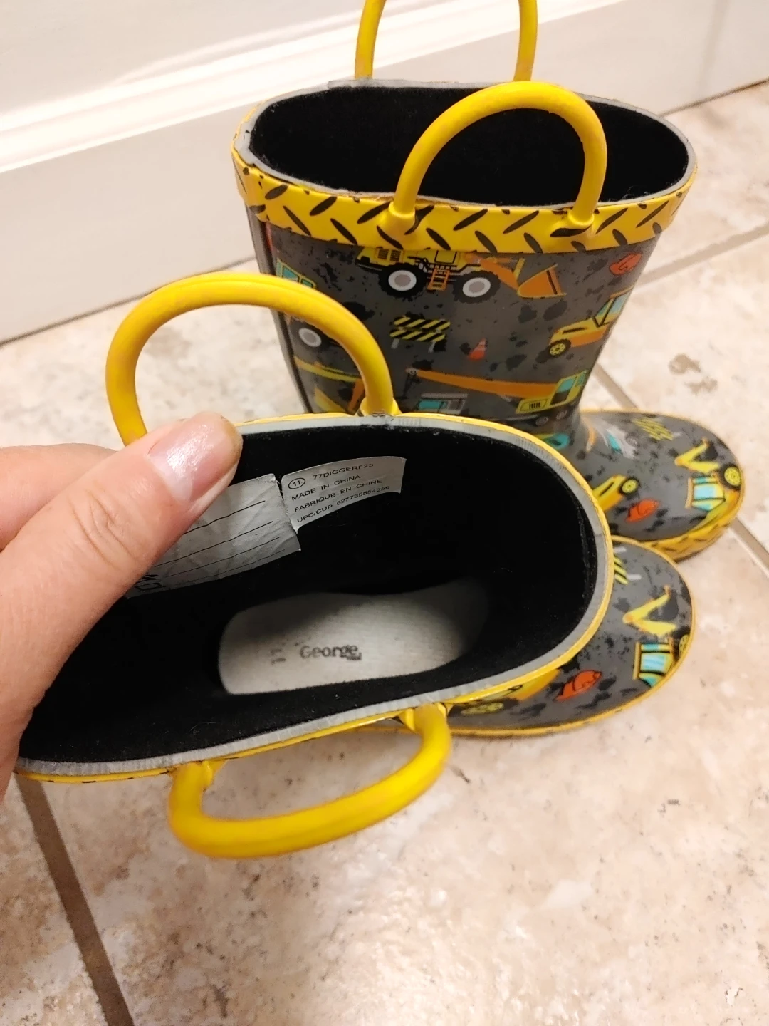 George Kids Construction Rain Boots Size 11 - photo 4