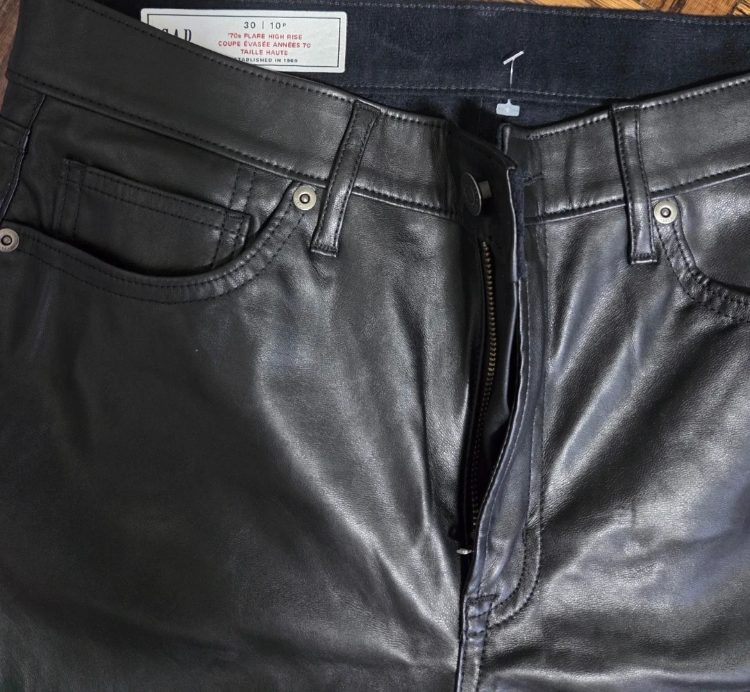 Gap 70s Flare High Rise Faux Leather Pants - photo 2