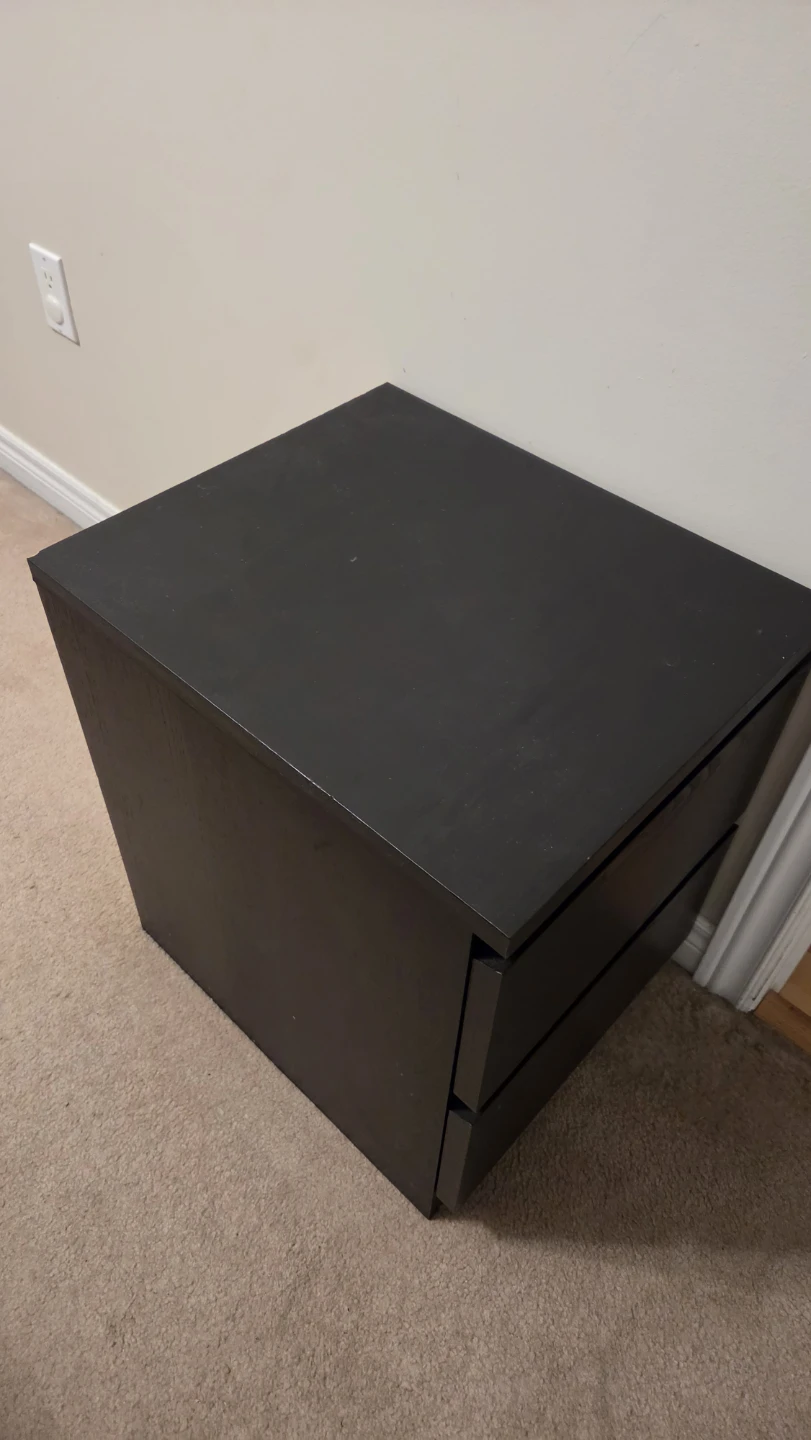 Black 2-Drawer Nightstand matching set - photo 2