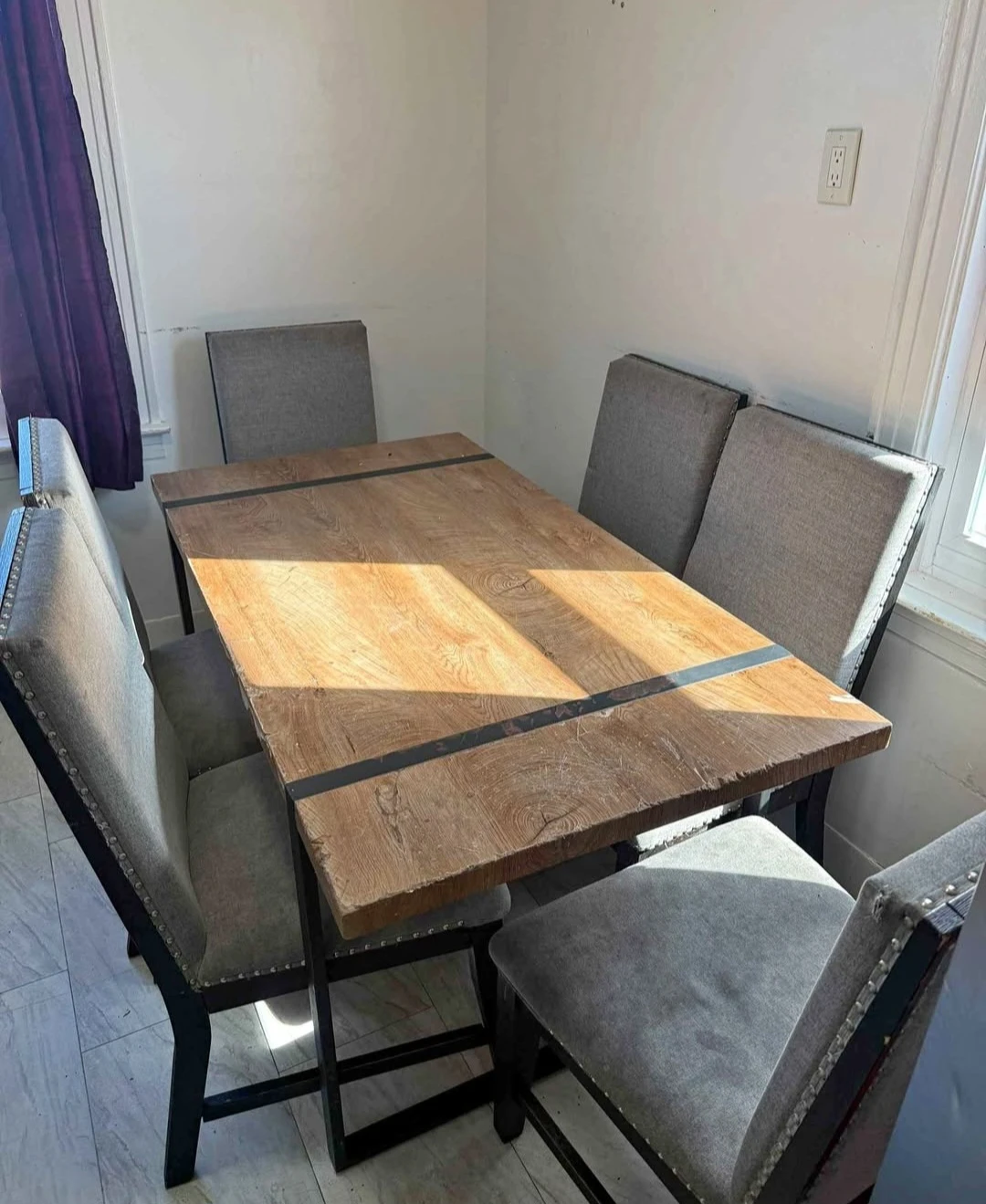 Rustic Wood Dining Table and 6 Chairs delivery availabe
