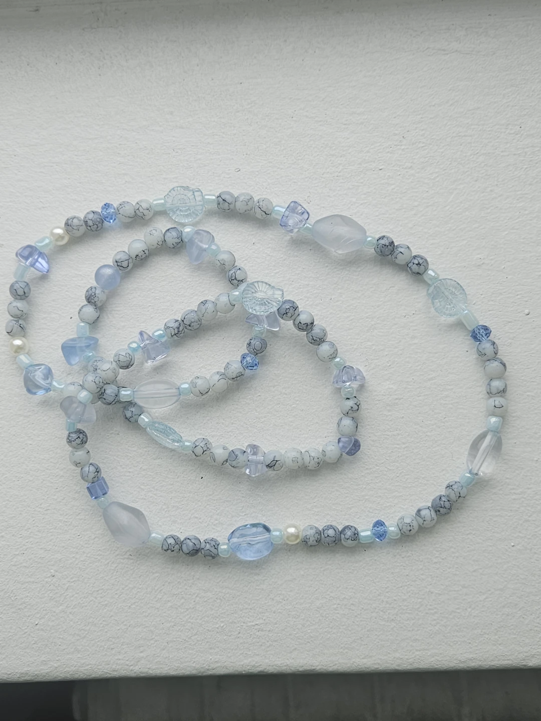 Blue and Grey Beaded Bracelet
