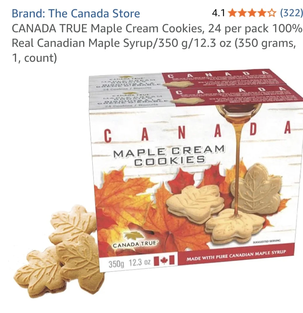 CANADA TRUE Maple Cream Cookies 350g
