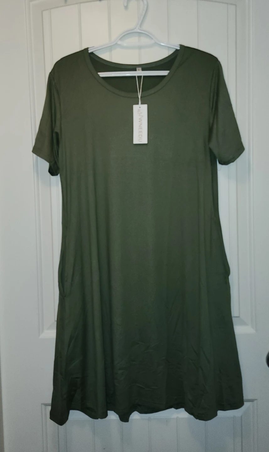 Wneedu Olive Green Dress