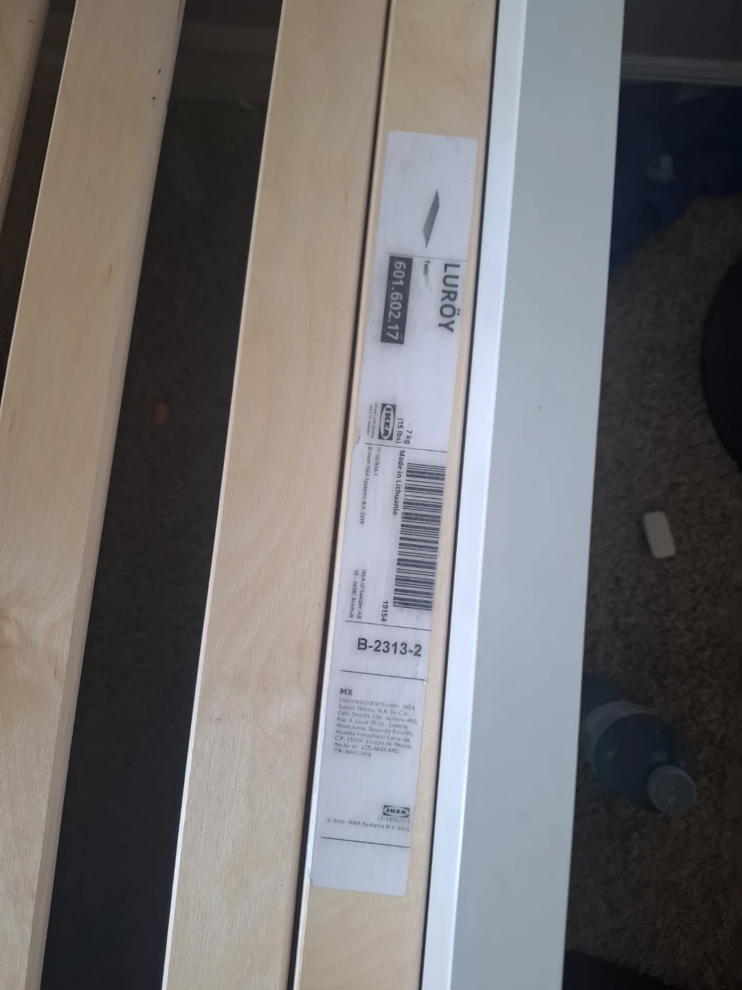 IKEA Twin Bed Frame with Luroy Slats mattress not with matress - photo 3