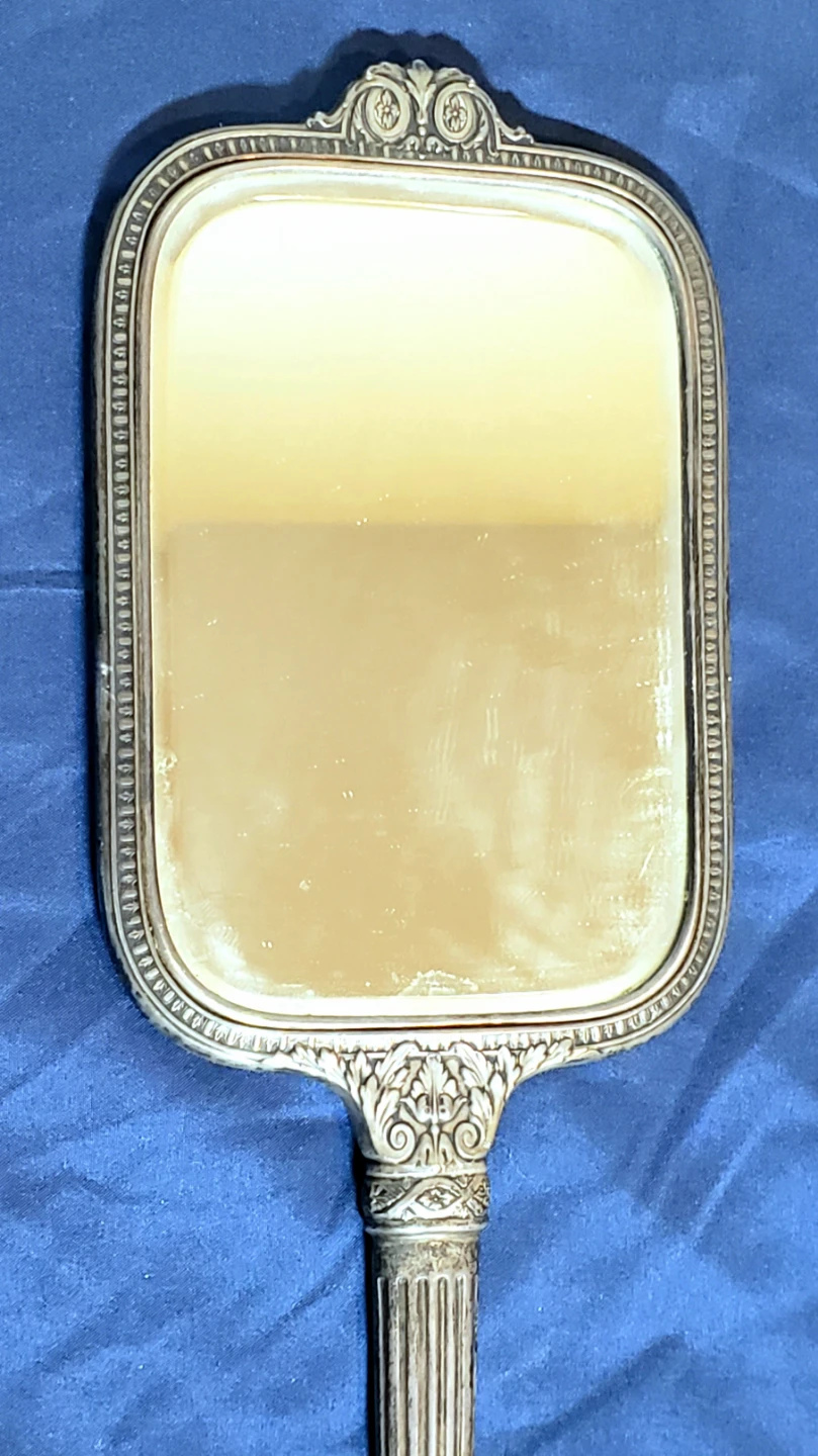 Antique Sterling Silver Vanity Hand Mirror - photo 2