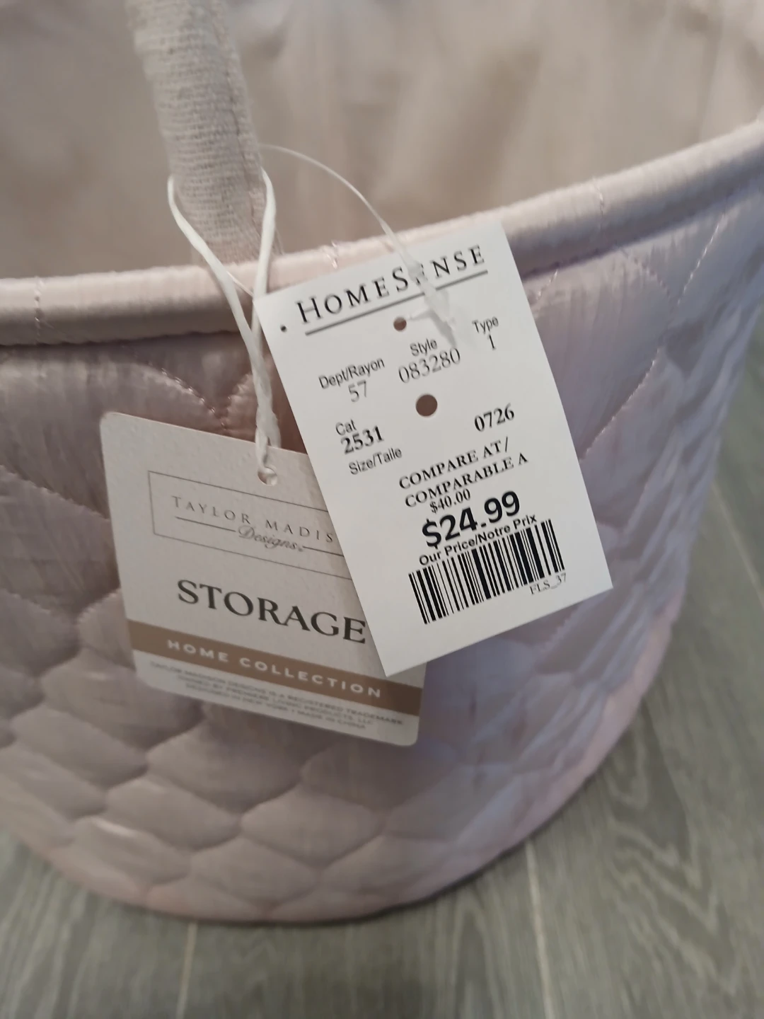 Taylor Madison Designs Quilted Storage Basket. - photo 3