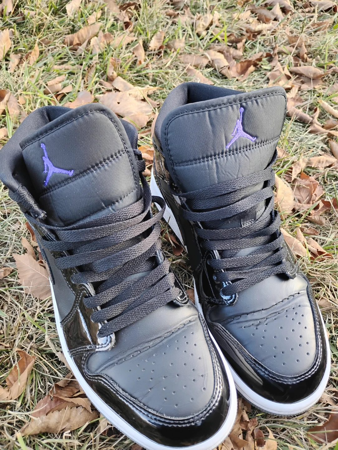 Nike Air Jordan 1 Mid Black and Purple