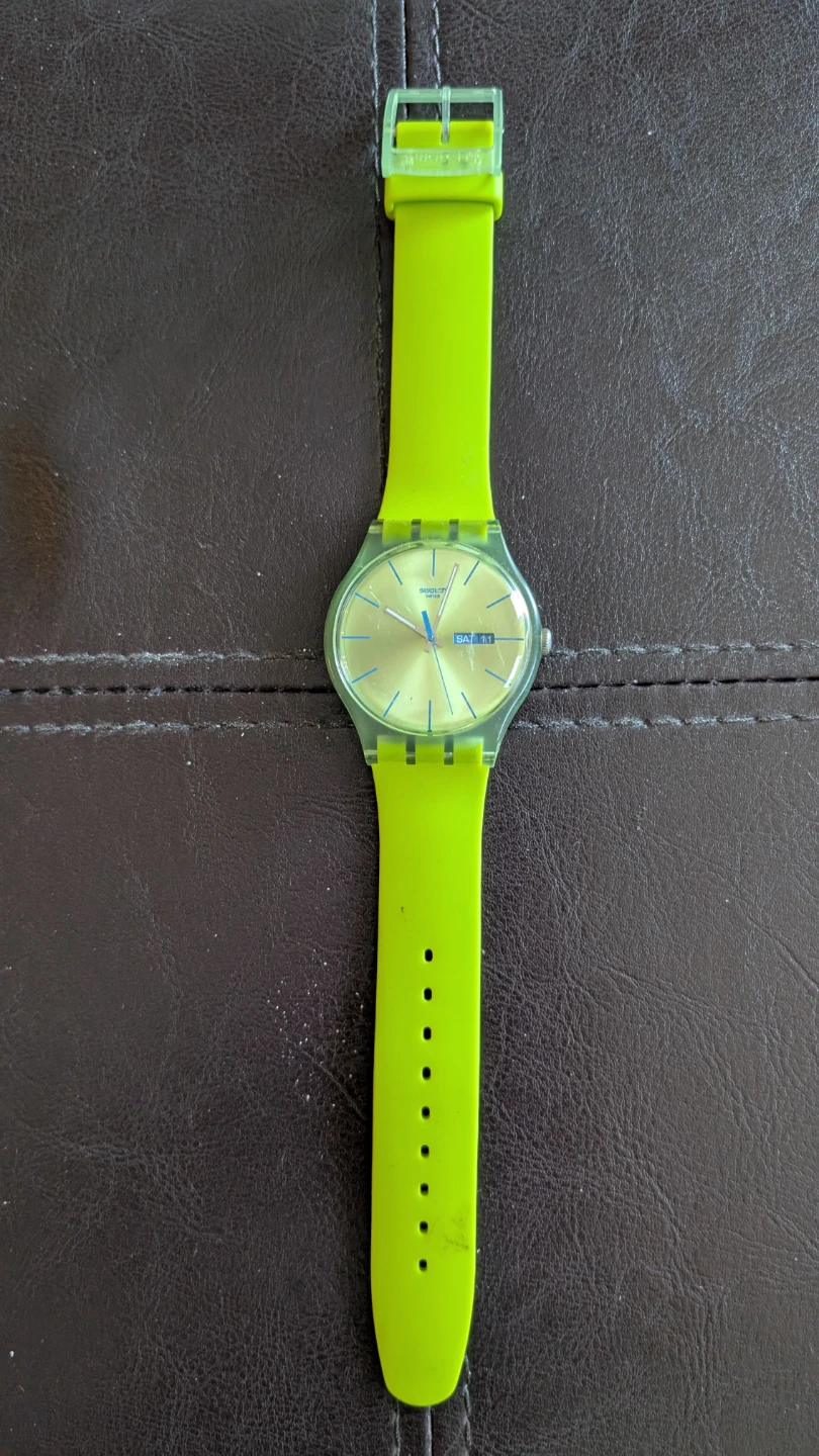 Neon Green Swatch Quartz Watch - photo 3