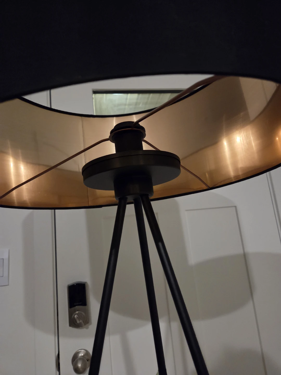 Set of Two Black Tripod Floor Lamps - photo 2