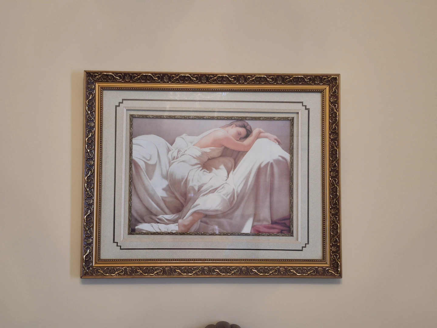 Framed Sleeping Woman Art Print