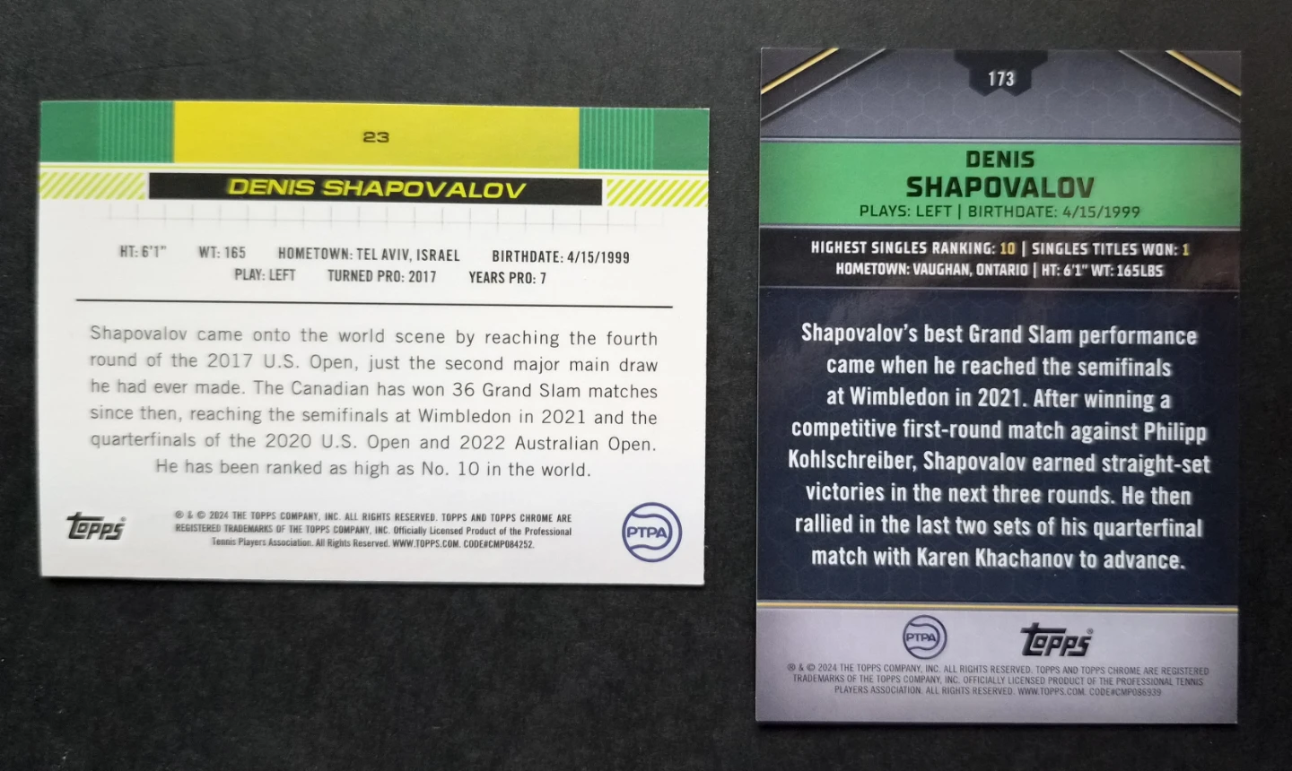 Denis Shapovalov Tennis Cards - photo 2