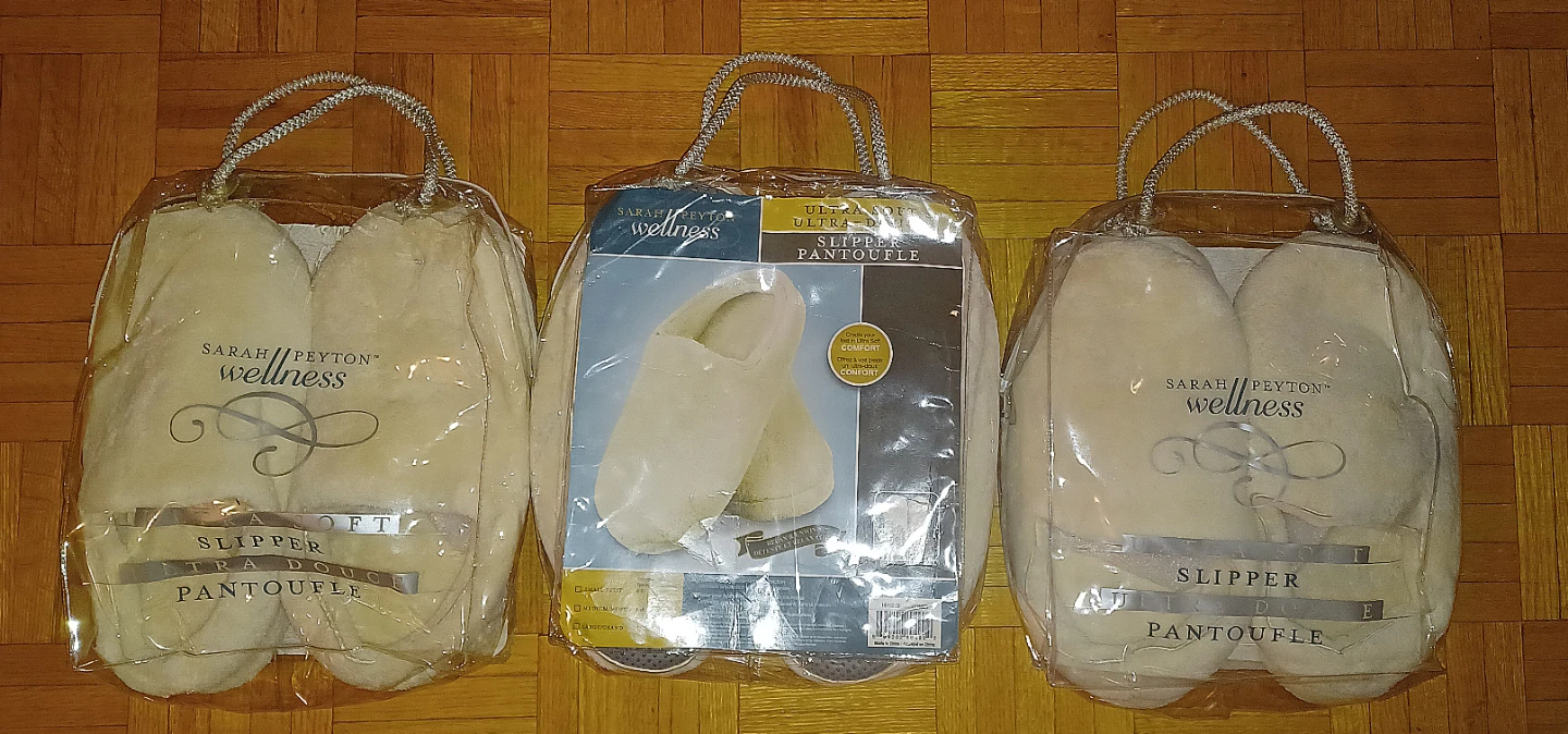 Sarah Peyton Wellness Ultra Soft Slippers (3 Pairs) - Large