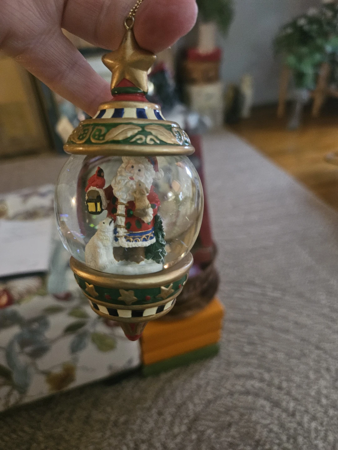 Traditions Santa ChristmasWaterGlobe Ornament