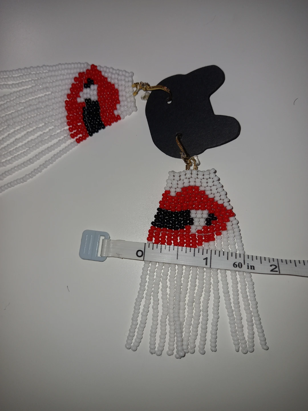 Halloween beaded fringe earrings - photo 3
