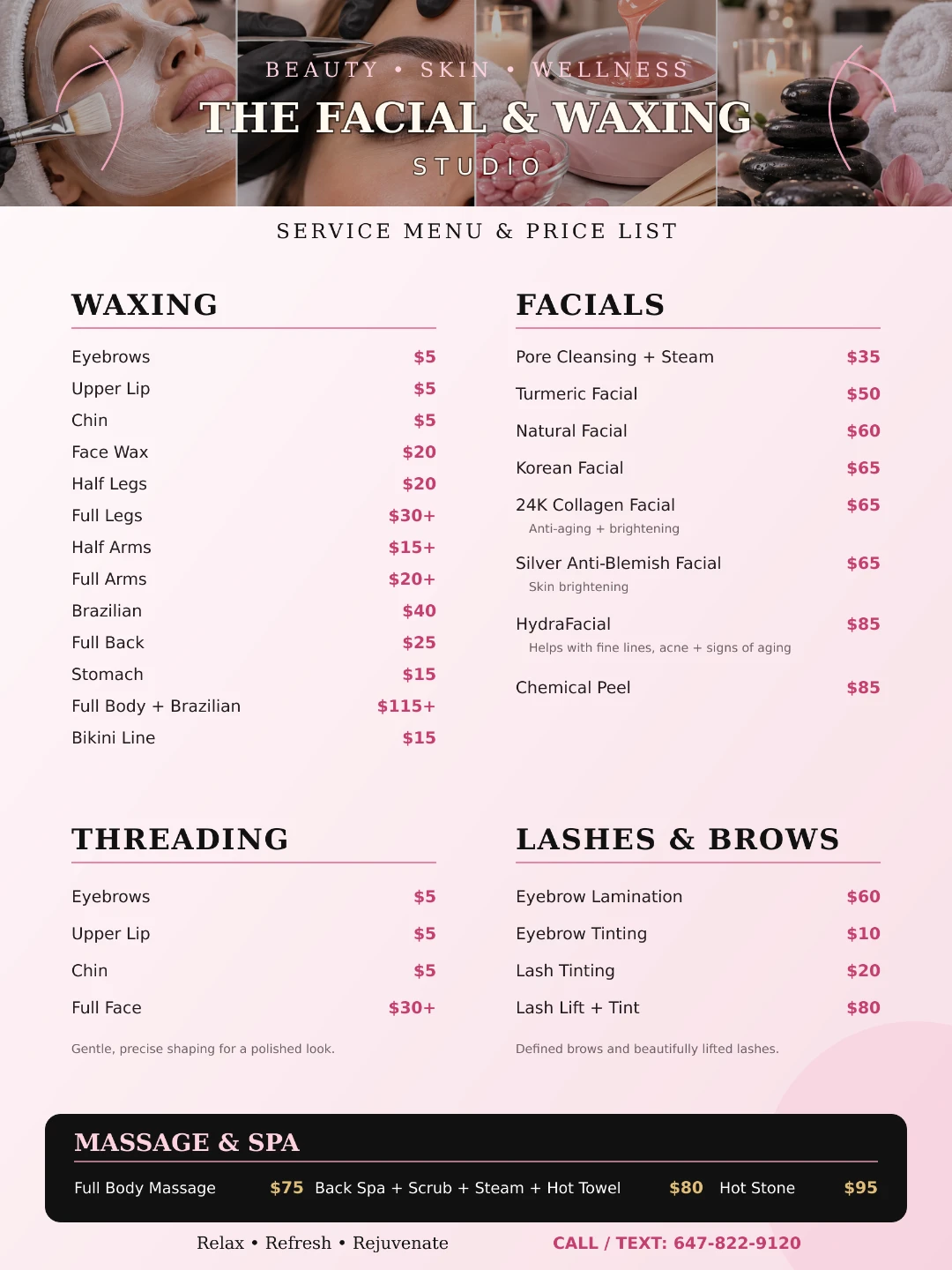 Eyebrows, waxing, Facial