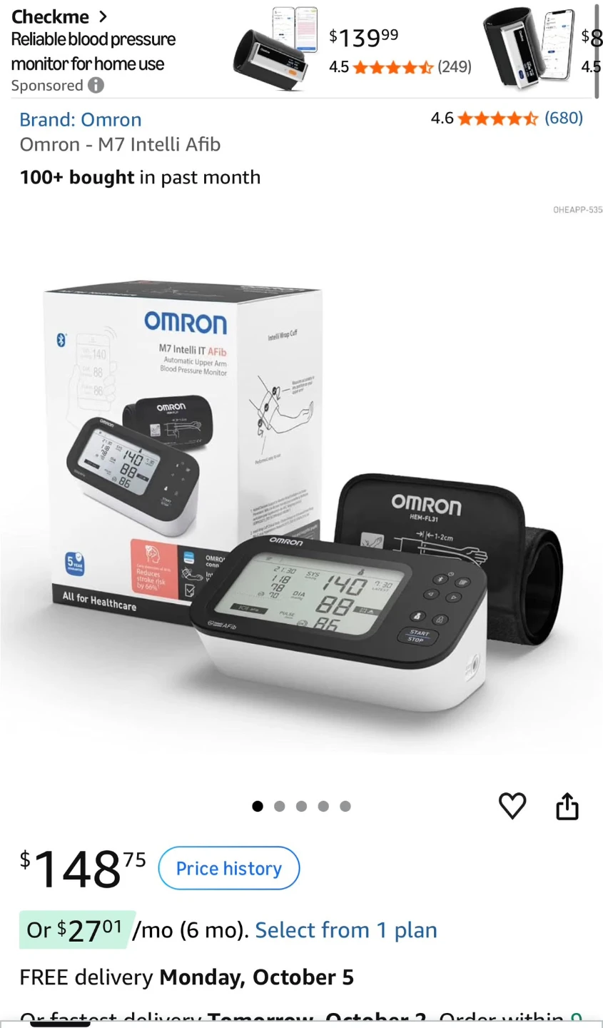 Omron Blood Pressure Monitor with Bluetooth - photo 2