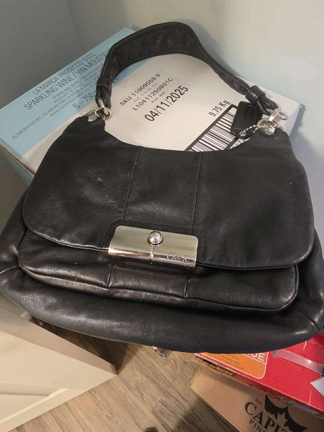 Black Coach Leather Handbag