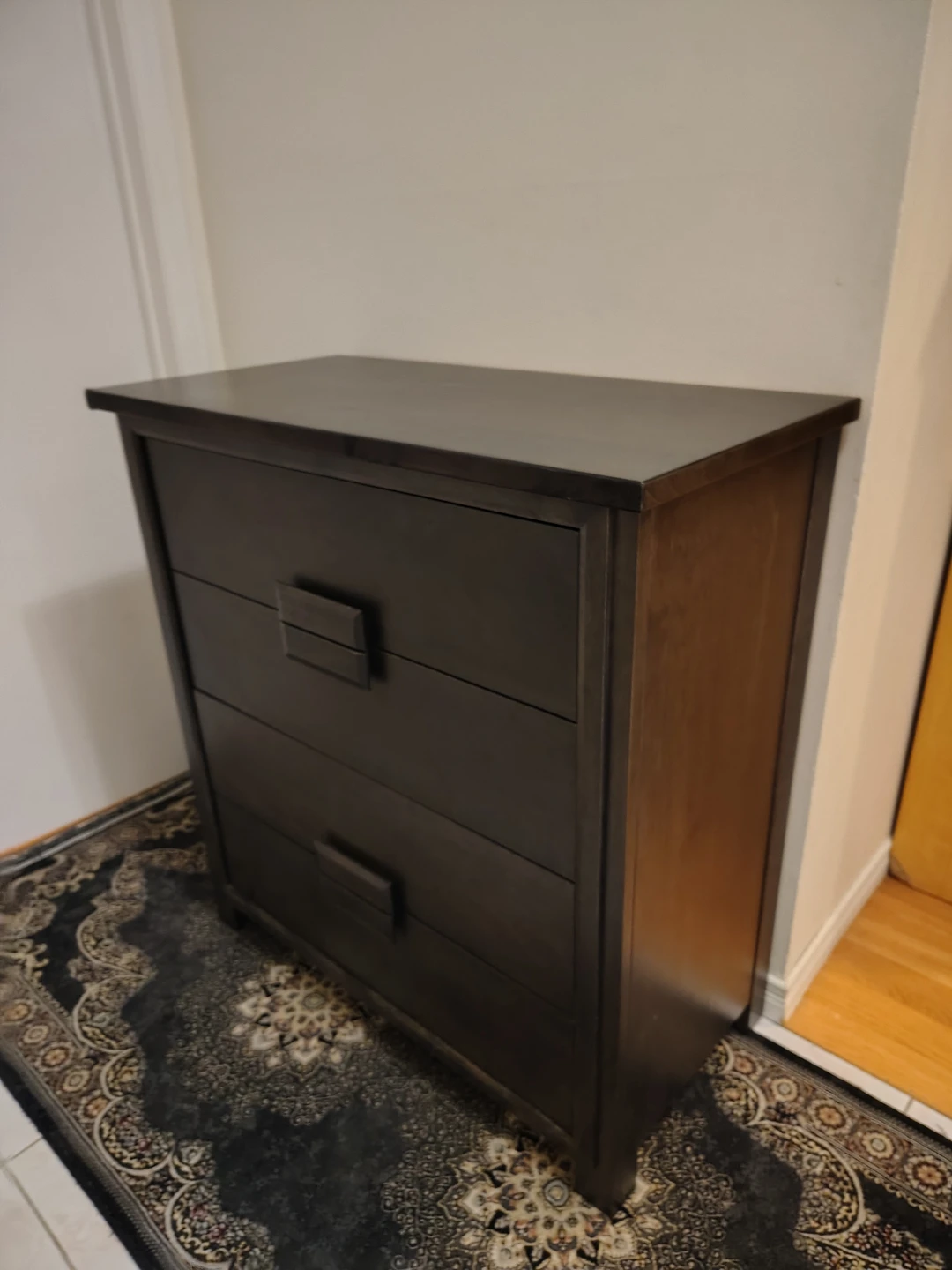 Dark Brown 4-Drawer Wood Dresser - photo 2