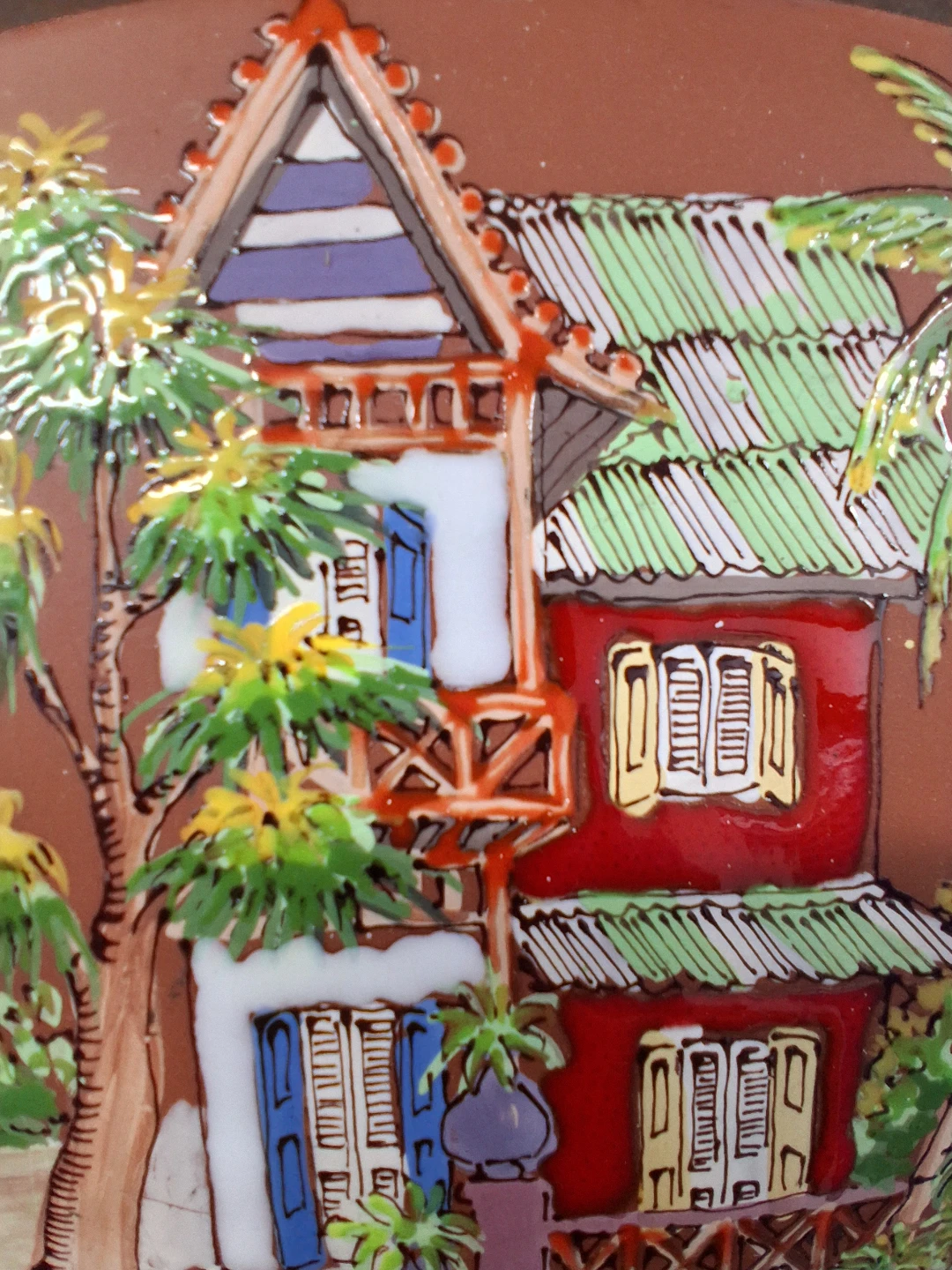 de Vendegies Hand-Painted Tropical House Tile Art - photo 4