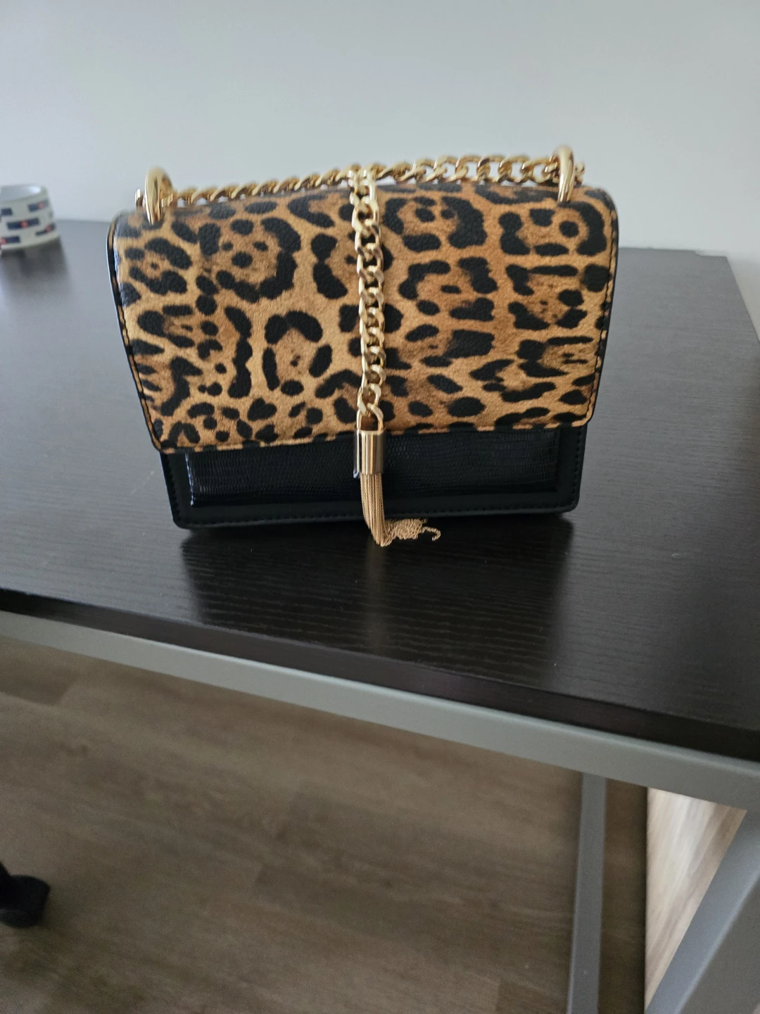 Leopard Print Chain Shoulder Bag - photo 2