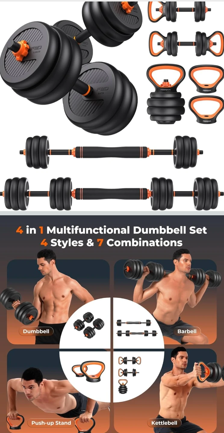 FEIERDUN 90LB Adjustable Dumbbell Set | Perfect For Home Gym - photo 3