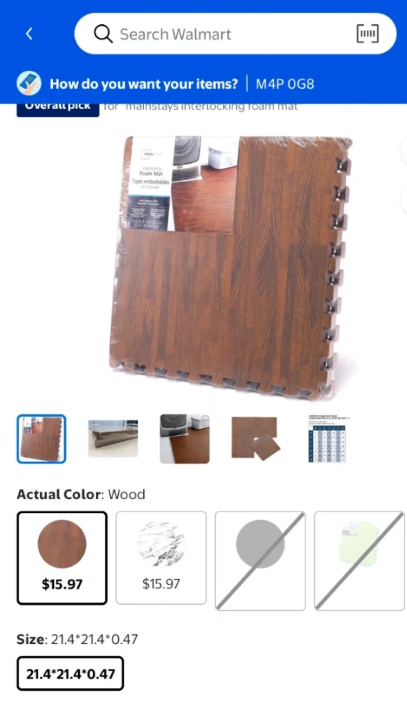 Mainstay Interlocking Foam Tile - wood grain