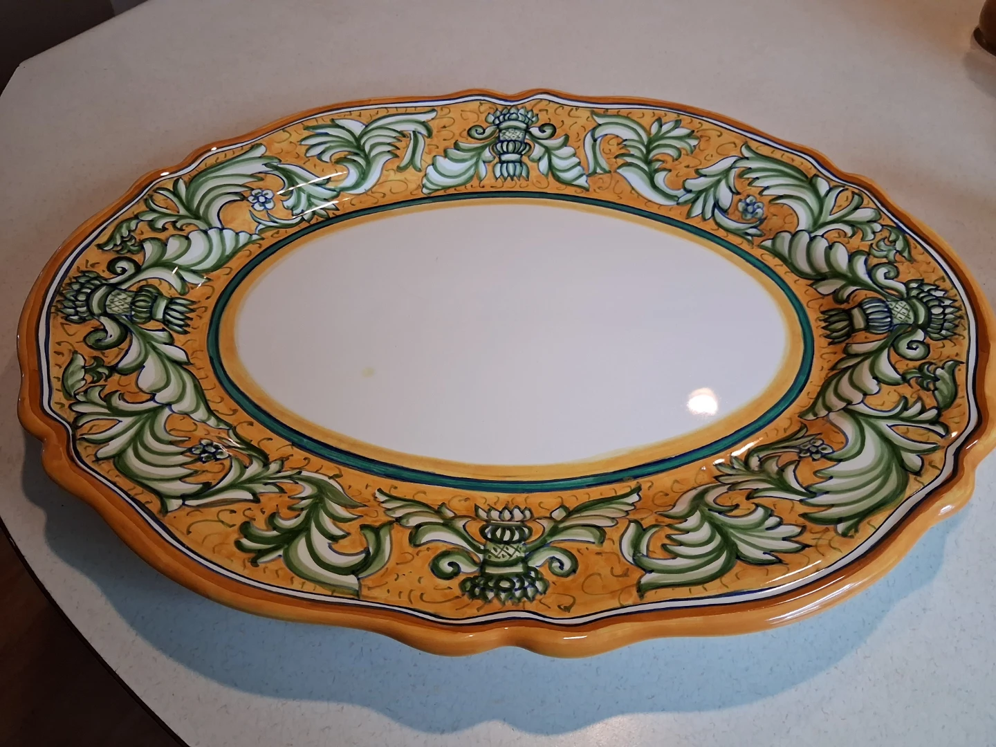 Ravello Italian Hand-Painted Ceramic Oval Serving Platter - photo 3