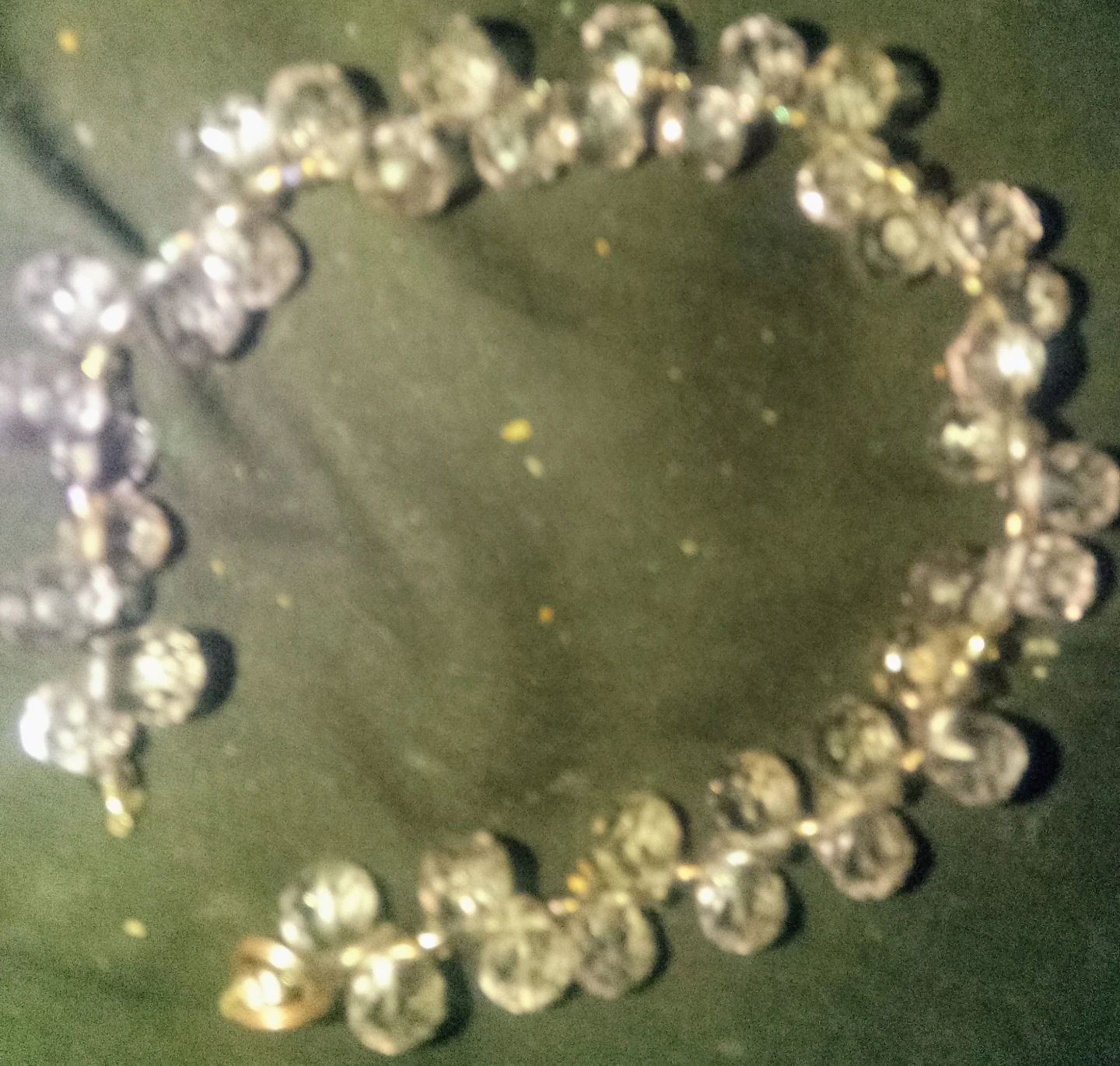 Free.  🥕   Clear Glass Bead Makeshift Bracelet