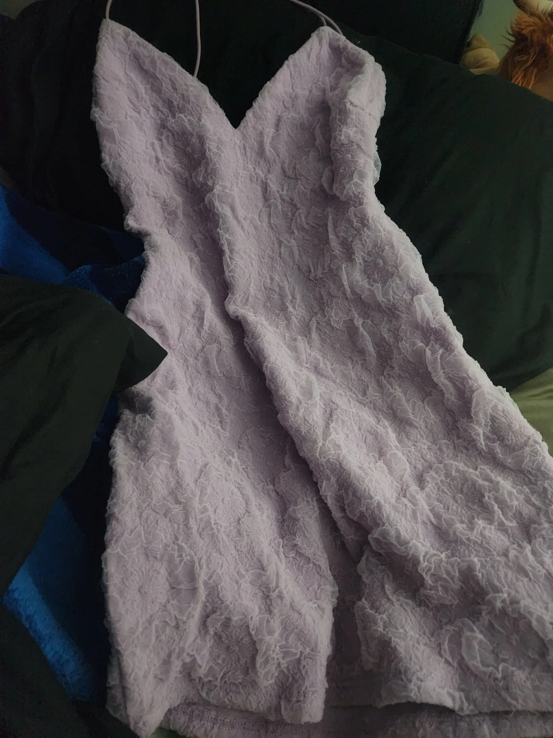 Lavender textured mini dress