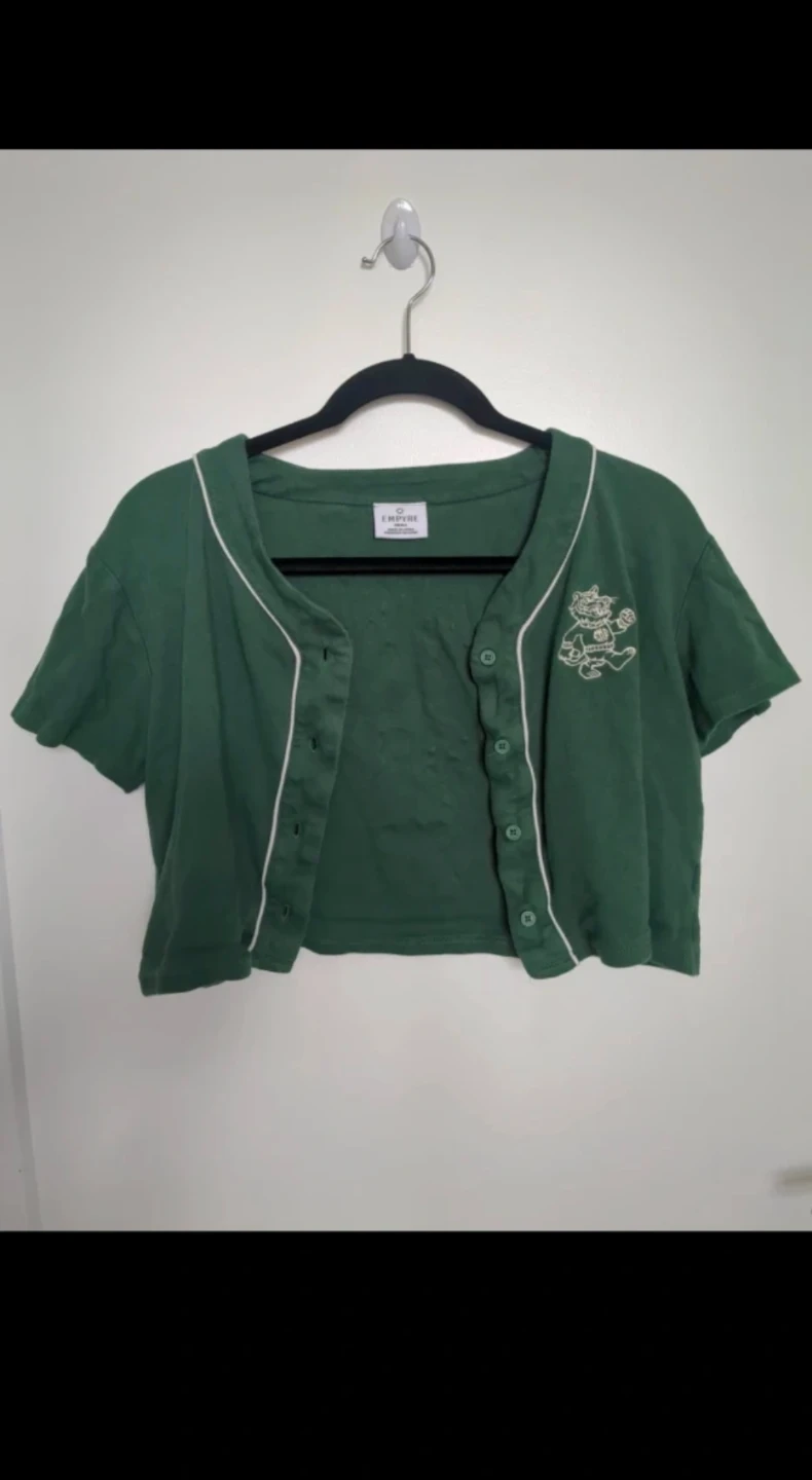 Empyre Green Crop Baseball Shirt