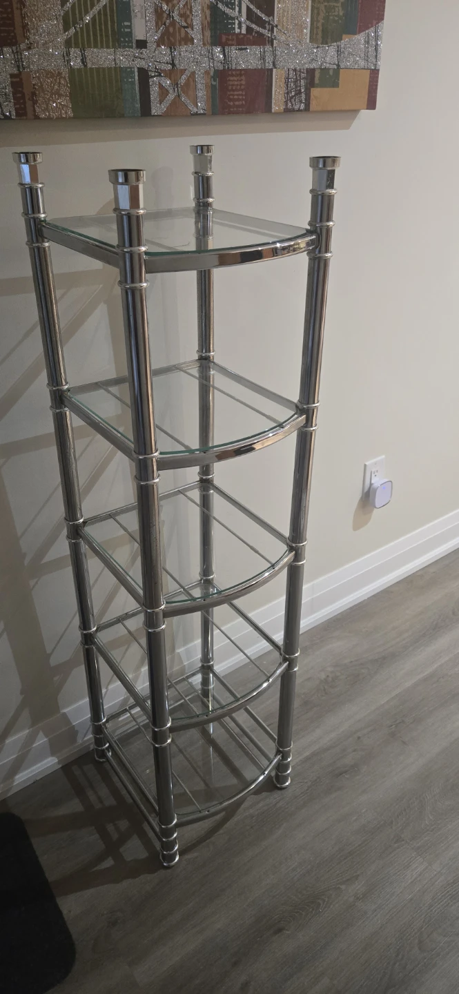 Chrome and Glass 4-Tier Shelf
