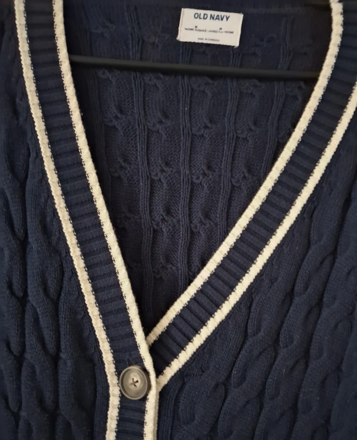 Old Navy Navy Blue Cable Knit Cardigan - photo 3