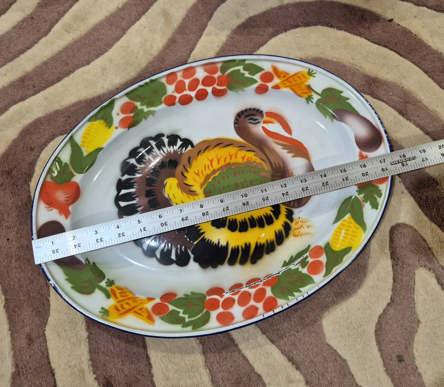 Vintage Turkey Enameled Serving Platter (Skokie) - photo 3