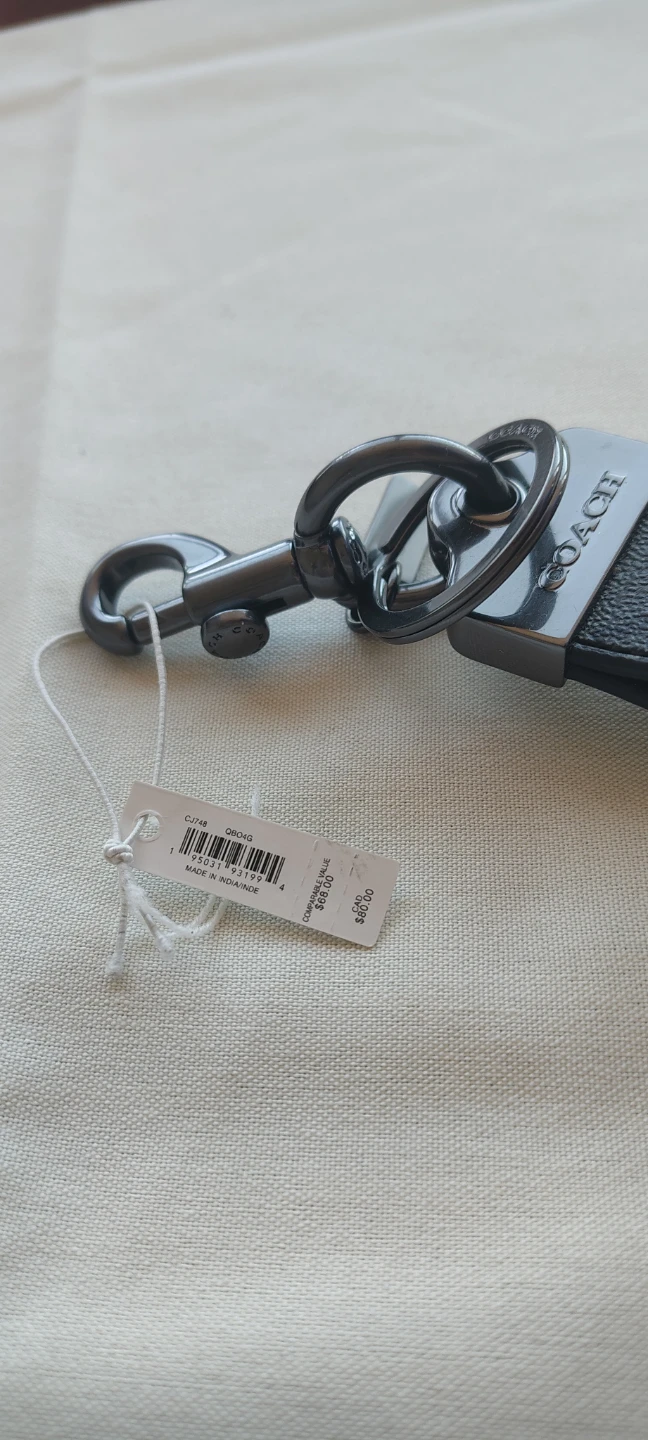 BNWT: Coach Signature Canvas Loop Bag Charm - photo 2