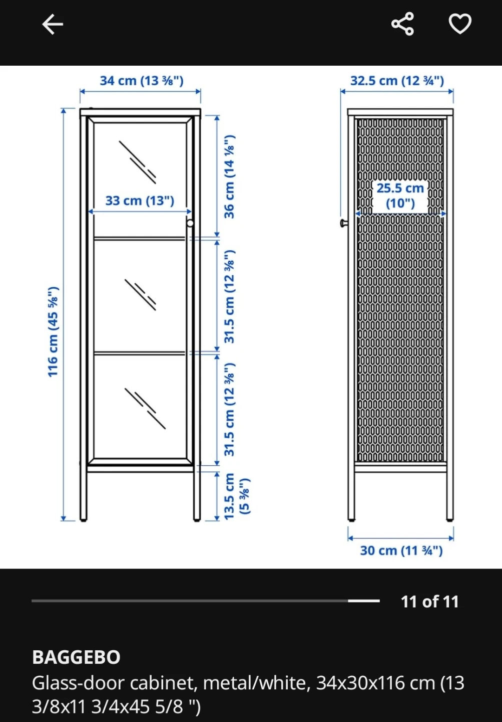 IKEA BAGGEBO glass-door cabinet in white - photo 3
