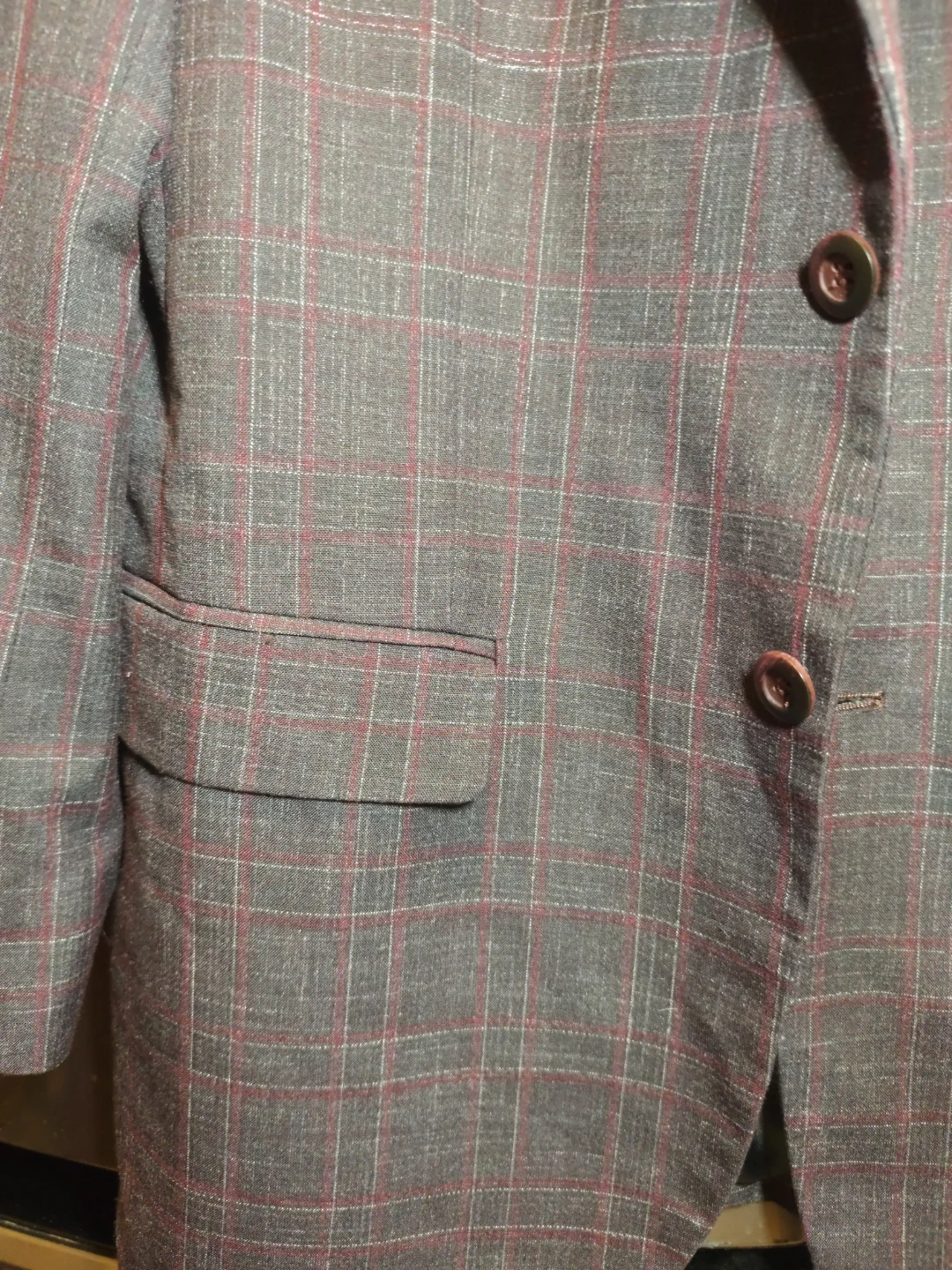 Mens Plaid Blazer Grey and Red - photo 4